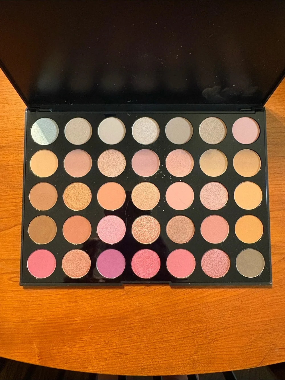 Morphe 35XO Natural Flirt Eyeshadow Palette - Black with Pink Lettering